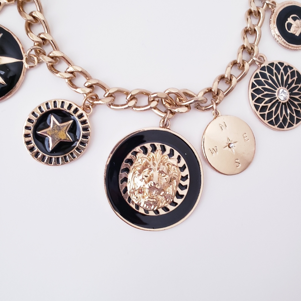 Gold Tone Lion Star Necklace - Picture 6 of 12
